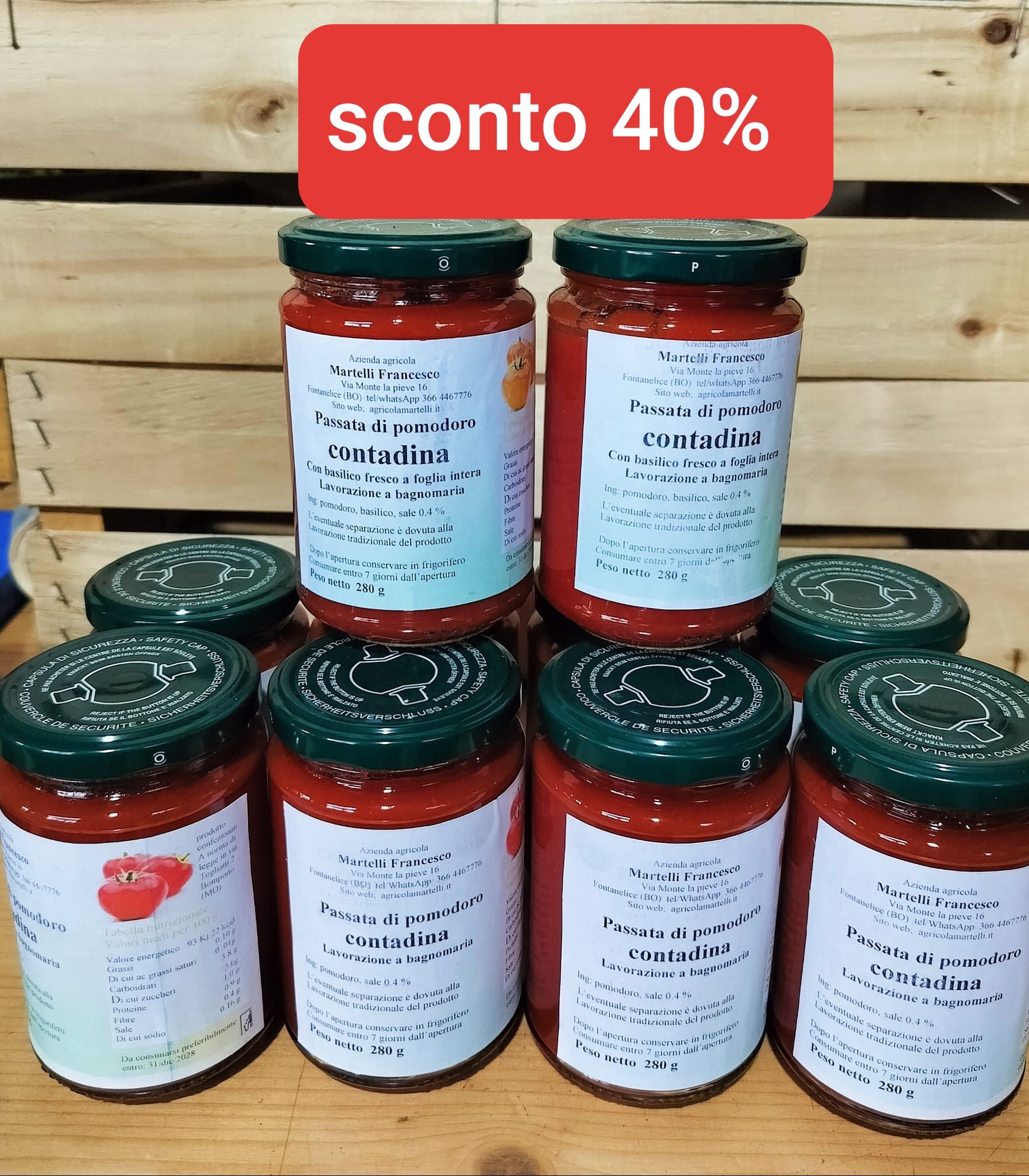 passata di pomodoro n 10 vasetti misti da 280 g