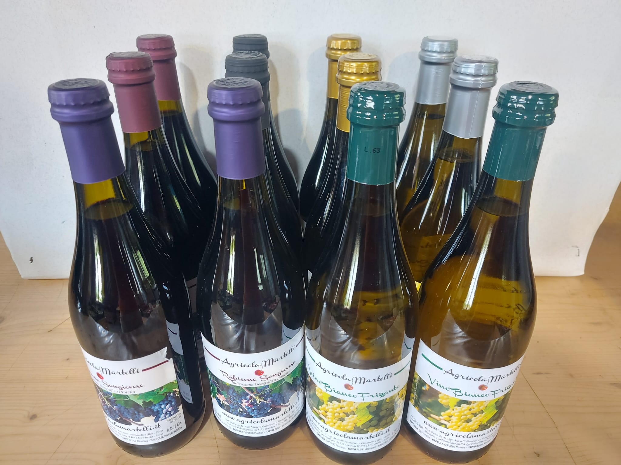 pacco misto 12 bottiglie da 0.75 l produzione propria